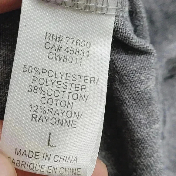 Chasor Gray Long Sleeve Pullover Top Women's L 19CT - Picture 5 of 7